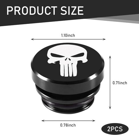 قطعتان من غطاء ولاعة السجائر المعدنية للسيارة، استبدال قابس ولاعة السجائر لتزيين الجمجمة بشكل شخصي، حامي مانع للخدش والغبار مع حلقة مطاطية، عالمي للسيارات (أسود) in Kuwait