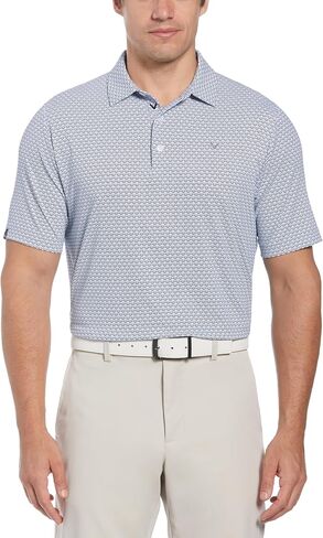 Callaway Men's Chevron Printed Short Sleeve Golf Polo, Moisture-Wicking, Stretch, Recycled Fabric, Athletic Collared Shirts in Saudi Arabia
