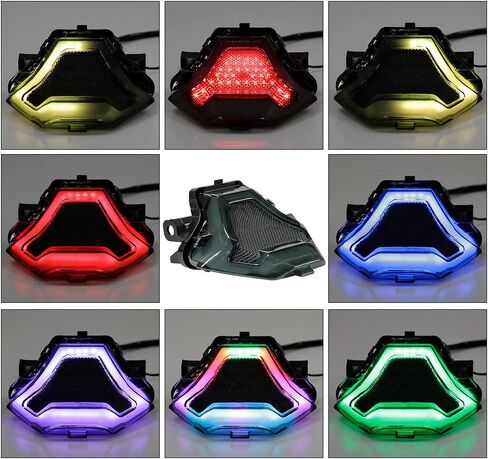 Evomosa دراجة نارية بدوره إشارة الذيل ضوء الفرامل المتكاملة ضوء الخلفية LED المصابيح الخلفية متوافق مع MT07 FZ07 2014-2017/ MT25 MT03 YZF R3 R25 2014-2021 18 19 in Kuwait