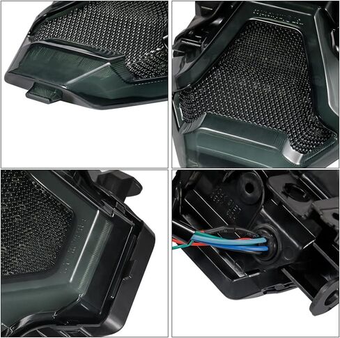 Evomosa دراجة نارية بدوره إشارة الذيل ضوء الفرامل المتكاملة ضوء الخلفية LED المصابيح الخلفية متوافق مع MT07 FZ07 2014-2017/ MT25 MT03 YZF R3 R25 2014-2021 18 19 in Kuwait