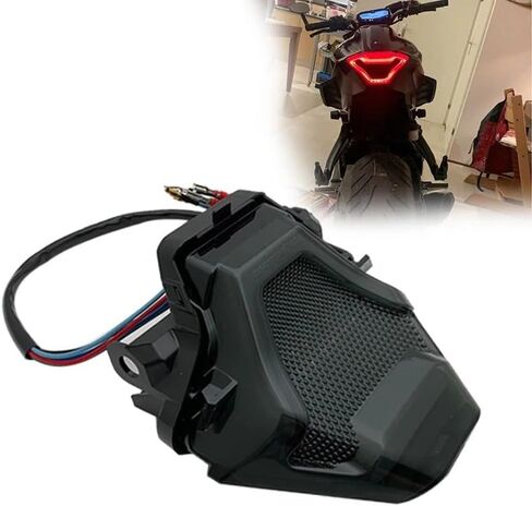 Evomosa دراجة نارية بدوره إشارة الذيل ضوء الفرامل المتكاملة ضوء الخلفية LED المصابيح الخلفية متوافق مع MT07 FZ07 2014-2017/ MT25 MT03 YZF R3 R25 2014-2021 18 19 in Kuwait