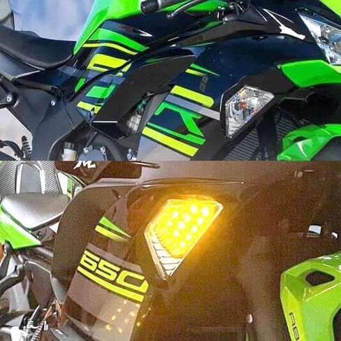 ضوء إشارة الانعطاف الأمامي LED متوافق مع KAWASAKI Ninja ZX-6R ZX6R NINJA 300 400 650 1000 ZX-4R ملحقات الدراجات النارية الخفيفة (شفاف) in Saudi Arabia