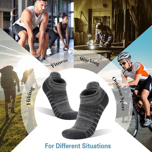 Ankle No Show Running Hiking Athletic Socks Sports Compression Cotton Cushioned Socks 6 Pairs for Women Men in Saudi Arabia