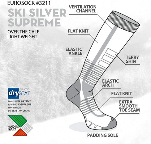 Eurosock Ski Silver Supreme Ski Socks in Kuwait