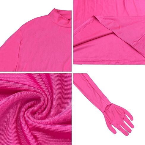 Women's Sexy Turtleneck Mini Dress with Gloves Long Sleeve Bodycon Dress Party Festival Outfit Clubwear in Kuwait