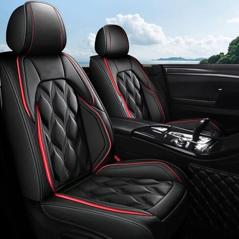 AOMSAZTO Carseat Seat Cover Custom Fit for Hyundai Kona 2018 2019 2020 2021 2022 2023 2024 2025 Faux Leather Car Seat Protector Vehicle Cushion Covers Waterproof Seat Full Set 5 Seats Black&Gray in Saudi Arabia