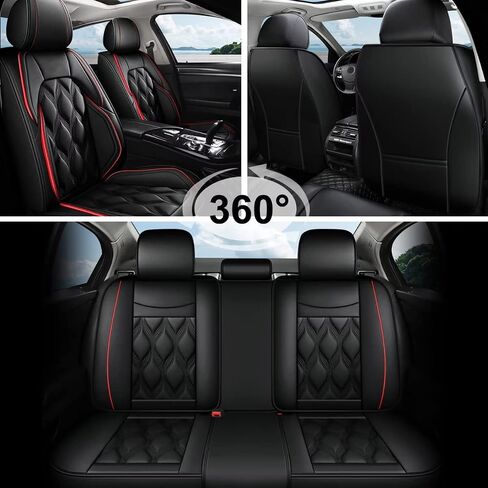AOMSAZTO Carseat Seat Cover Custom Fit for Hyundai Kona 2018 2019 2020 2021 2022 2023 2024 2025 Faux Leather Car Seat Protector Vehicle Cushion Covers Waterproof Seat Full Set 5 Seats Black&Gray in Saudi Arabia