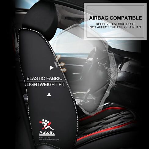 AOMSAZTO Carseat Seat Cover Custom Fit for Hyundai Kona 2018 2019 2020 2021 2022 2023 2024 2025 Faux Leather Car Seat Protector Vehicle Cushion Covers Waterproof Seat Full Set 5 Seats Black&Gray in Saudi Arabia