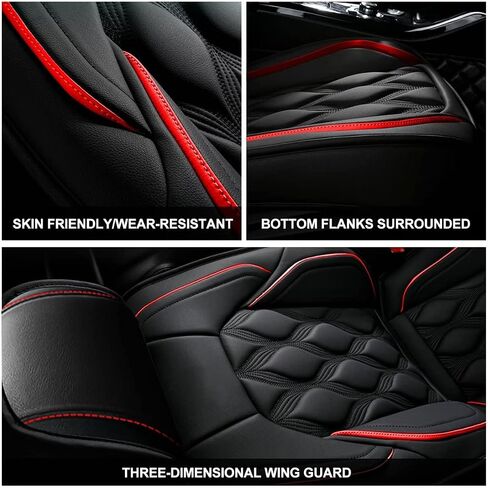AOMSAZTO Carseat Seat Cover Custom Fit for Hyundai Kona 2018 2019 2020 2021 2022 2023 2024 2025 Faux Leather Car Seat Protector Vehicle Cushion Covers Waterproof Seat Full Set 5 Seats Black&Gray in Saudi Arabia