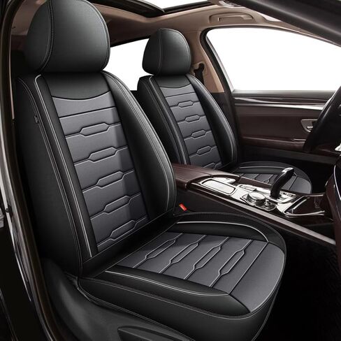 AOMSAZTO Carseat Seat Cover Custom Fit for Hyundai Kona 2018 2019 2020 2021 2022 2023 2024 2025 Faux Leather Car Seat Protector Vehicle Cushion Covers Waterproof Seat Full Set 5 Seats Black&Gray in Saudi Arabia