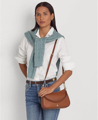 حقيبة كتف لورين رالف لورين كروس شاتش من الجلد متوسطة الحجم in Kuwait