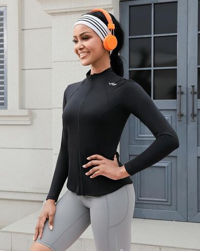 Angel season Womens Zip Up Jackets Mock Lightweight Fitted Turtleneck Cold Weather Athletic Workout Clothes with Pockets in Kuwait