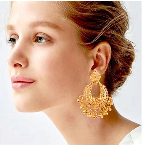 أقراط مصممة من Touchstone Indian Bollywood Desire Tribal Boho Chic Moon Chandbaali للنساء. in Kuwait