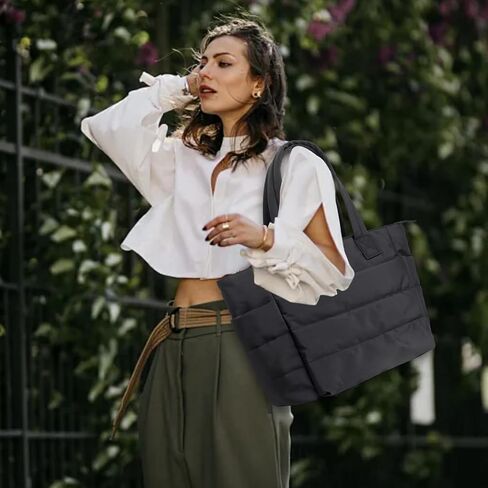 Tote Bag for Women-Nurse bags Lightweight Puffy Tote Bag with Compartments-Quilted Shoulder Bag for Travel, Work in Kuwait