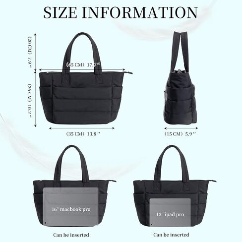 Tote Bag for Women-Nurse bags Lightweight Puffy Tote Bag with Compartments-Quilted Shoulder Bag for Travel, Work in Kuwait