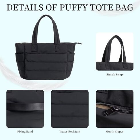 Tote Bag for Women-Nurse bags Lightweight Puffy Tote Bag with Compartments-Quilted Shoulder Bag for Travel, Work in Kuwait
