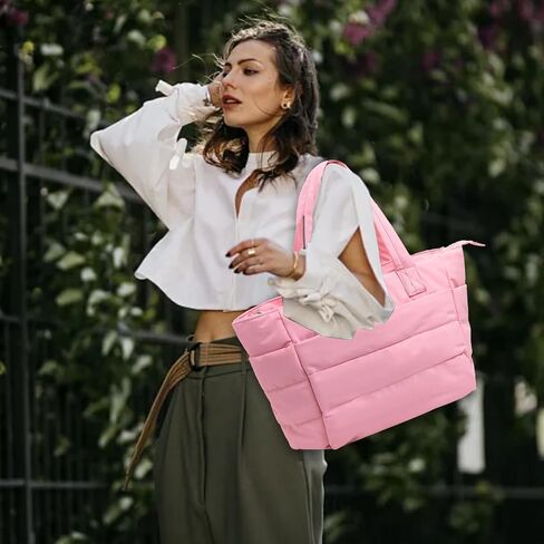 Tote Bag for Women-Nurse bags Lightweight Puffy Tote Bag with Compartments-Quilted Shoulder Bag for Travel, Work in Kuwait