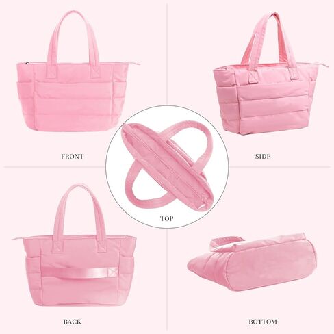 Tote Bag for Women-Nurse bags Lightweight Puffy Tote Bag with Compartments-Quilted Shoulder Bag for Travel, Work in Kuwait