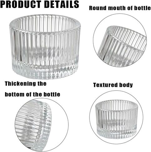Clear Tealight Candle Holder Set of 24,Glass Votive Candle Holders, Decorative Round Ribbed Candle Holders for Home Decor (Clear) in Saudi Arabia