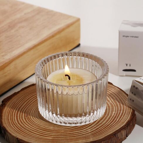 Clear Tealight Candle Holder Set of 24,Glass Votive Candle Holders, Decorative Round Ribbed Candle Holders for Home Decor (Clear) in Saudi Arabia