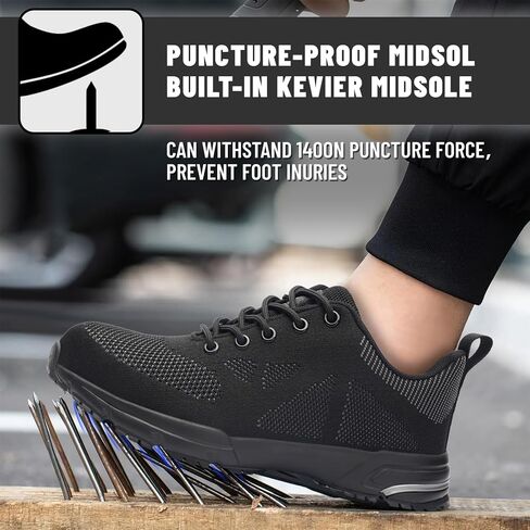 Steel Toe Shoes for Men Women Work Safety Shoes Comfortable Lightweight Puncture Proof Slip Resistant Indestructible Warehouse Industry Construction Shoes in Saudi Arabia