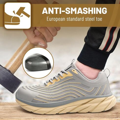 Steel Toe Shoes for Men Women Work Safety Shoes Comfortable Lightweight Puncture Proof Slip Resistant Indestructible Warehouse Industry Construction Shoes in Saudi Arabia