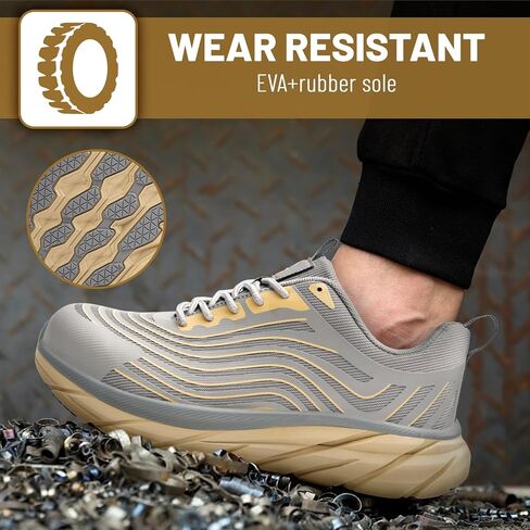 Steel Toe Shoes for Men Women Work Safety Shoes Comfortable Lightweight Puncture Proof Slip Resistant Indestructible Warehouse Industry Construction Shoes in Saudi Arabia