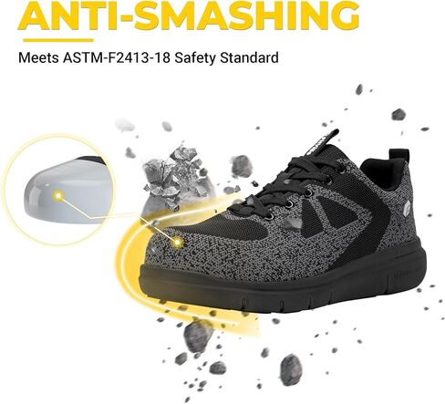 أحذية FitVille الرجالية ذات المقدمة الفولاذية ذات مقدمة مركبة واسعة للرجال مقاومة للثقب in Kuwait