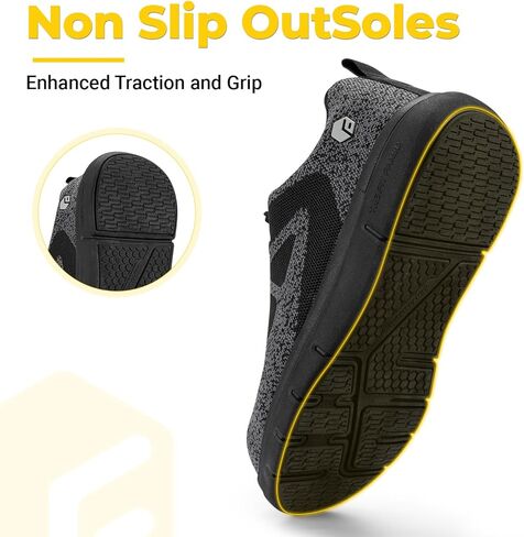 أحذية FitVille الرجالية ذات المقدمة الفولاذية ذات مقدمة مركبة واسعة للرجال مقاومة للثقب in Kuwait