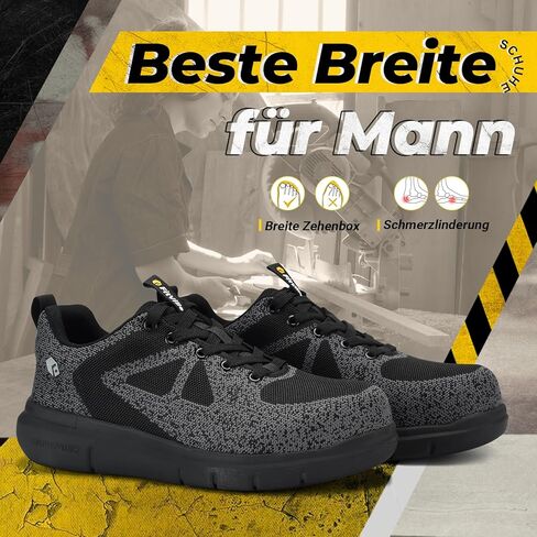 أحذية FitVille الرجالية ذات المقدمة الفولاذية ذات مقدمة مركبة واسعة للرجال مقاومة للثقب in Kuwait