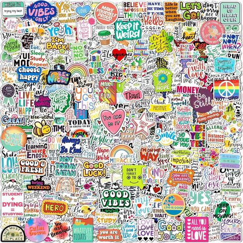 300 PCS Inspirational Stickers for Adults, Scrapbook Vision Board Supplies Motivational Stickers for Water Bottles Laptop, Positive Mental Health Quote Vinyl Stickers for Teens Kids Teachers Students in Saudi Arabia