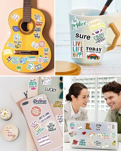 300 PCS Inspirational Stickers for Adults, Scrapbook Vision Board Supplies Motivational Stickers for Water Bottles Laptop, Positive Mental Health Quote Vinyl Stickers for Teens Kids Teachers Students in Saudi Arabia