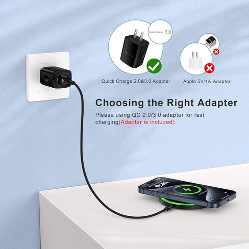 Quick Charge 3.0 Fast Charger Kit for Samsung Galaxy S24 A14 A54 S23 S22 S21 S20 A15 A13 Z Fold/Flip 5,Google Pixel 8 7 6 Pro 7a 6a 5,Wall Charger Block+Car Charger Adapter+2X Nylon Type C Cable(6ft) in Saudi Arabia