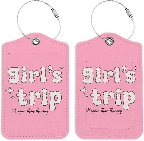 علامات الأمتعة لحقائب السفر من Preppy Pink Girls Trip، علامة أمتعة رائعة للفتيات، العودة إلى المدرسة، قطعتان من علامات أمتعة السفر العصرية للفتيات المراهقات، علامات حقيبة هدايا للفتيات المراهقات in Kuwait