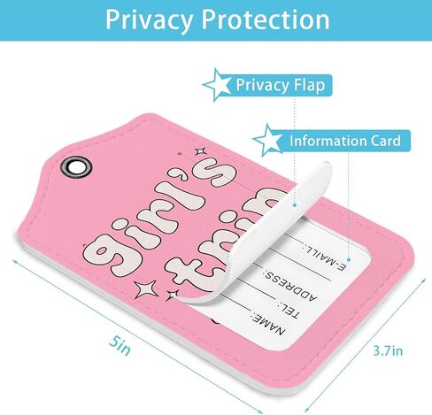 علامات الأمتعة لحقائب السفر من Preppy Pink Girls Trip، علامة أمتعة رائعة للفتيات، العودة إلى المدرسة، قطعتان من علامات أمتعة السفر العصرية للفتيات المراهقات، علامات حقيبة هدايا للفتيات المراهقات in Kuwait