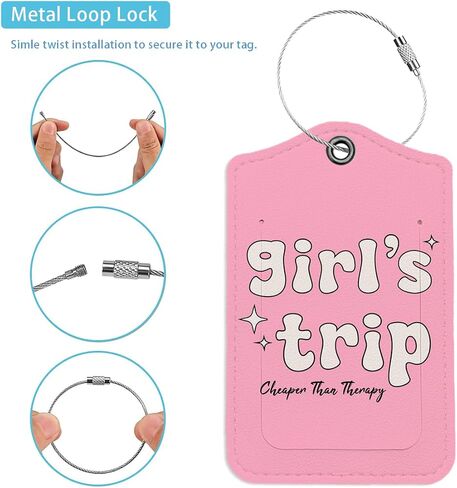 علامات الأمتعة لحقائب السفر من Preppy Pink Girls Trip، علامة أمتعة رائعة للفتيات، العودة إلى المدرسة، قطعتان من علامات أمتعة السفر العصرية للفتيات المراهقات، علامات حقيبة هدايا للفتيات المراهقات in Kuwait