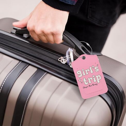 علامات الأمتعة لحقائب السفر من Preppy Pink Girls Trip، علامة أمتعة رائعة للفتيات، العودة إلى المدرسة، قطعتان من علامات أمتعة السفر العصرية للفتيات المراهقات، علامات حقيبة هدايا للفتيات المراهقات in Kuwait