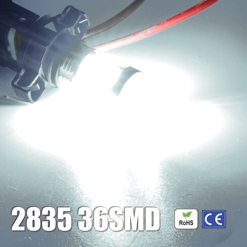 Super Bright 3000lm 2504,PSX24W,12276 LED Fog Lights Bulbs DRL High Power 2835 Chips with Projector Lens Replacement for Cars Trucks, 6000K Xenon White in Kuwait