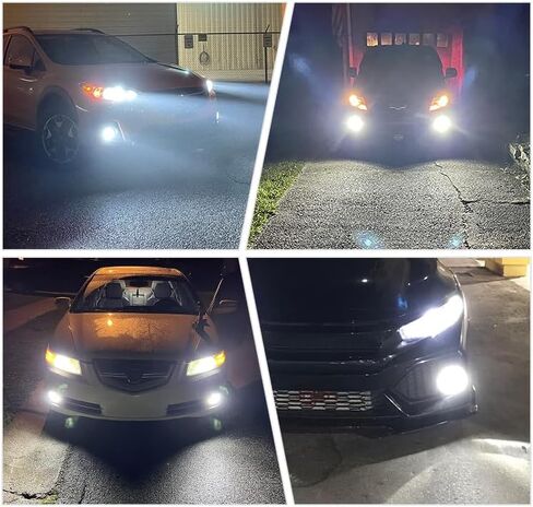 Super Bright 3000lm 2504,PSX24W,12276 LED Fog Lights Bulbs DRL High Power 2835 Chips with Projector Lens Replacement for Cars Trucks, 6000K Xenon White in Kuwait