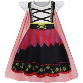 WonderBabe Girls Princess Costumes Princess Dresses Fancy Dress Up Outfits with Cape Birthday Party Christmas Cosplay
