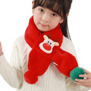 Kids Winter Neck Warmer Thick Soft Wrap Scarf Cross Collar Plush Shawl Scarves Christmas Gift for Girls