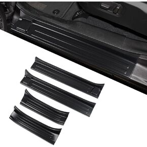 Door Sill Guards Kit for fits 2018-2024 Jeep Wrangler JL JLU, ABS Door Entry Guards & 2020-2022 Jeep Gladiator JT 4-Door Accessories Parts Door Sill Guard Protector (Black Frosting)