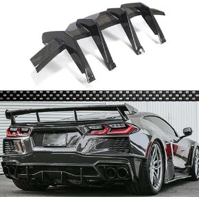 Carbon Fiber Rear Bumper Diffuser Fit for 2020-2025 Corvette C8 Stingray Z51, 100% Real Carbon Fiber Rear Lower Bumper Lip Diffuser Spoiler C8 Body Kits