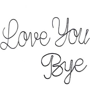 Love You Bye Wall Decor Metal Wire Letters Wall Decor Metal Wire Art Decor Inspirational Wall Decoration for Home Room Office Wall Express Love and Warm for Your Family Lovers Wall Art Gift Hallway Entryway Door Valentine Decorations for Home (Love You By