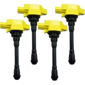 Ignition Coils Pack of 4 Replacement for 22448-1KT0A 22448-5RL0A 22433-9807R UF708 UF860 Compatible with Nissan Rogue Sentra Kicks Versa 1.6T 1.8 2.5 L4