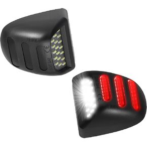LED License Plate Light Tag Lamp Assembly LED Rear Number License Plate Lamp for Chevrolet Silverado 2500 1999-2004 Black (Set of 2)