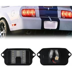 Full LED License Plate Light Tag Lamp Housing Assembly Replacement Waterproof For 2005 2006 2007 2008 2009 Ford Mustang - 6000K Diamond White, 1-Piece