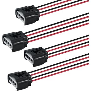 4 Packs Ignition Coil Connector - Compatible with Toyota Camry Lexus ES350 Scion Plug Harness Pigtail Replaces # 90919-02240