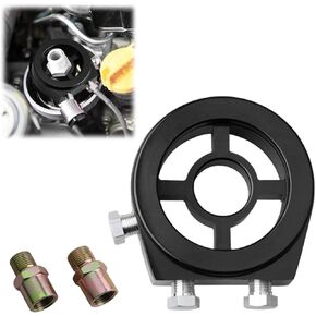 1 PC Car Modification Instrument, General Purpose Manometer with 2 Fittings, Oil/Gauge Filter, Oil Pressure Gauge Accessories (Black)