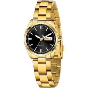 carlien Women's Luxury Watches Luminous Waterproof Calendar Ladies Stainless Steel Dress Quartz Wrist Watch